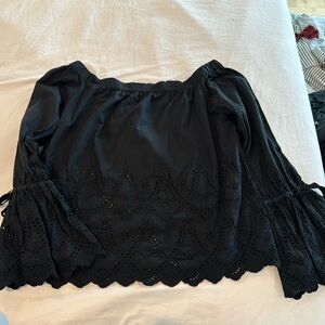 Birds of Paradise by Trovata black eyelet detail off the shoulder